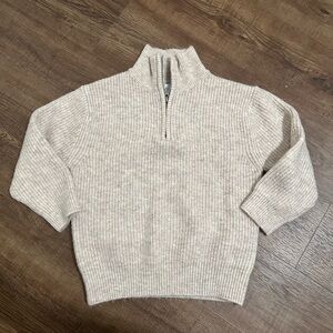 Zara Kids Mock Neck Quarter Zip Knit Sweater